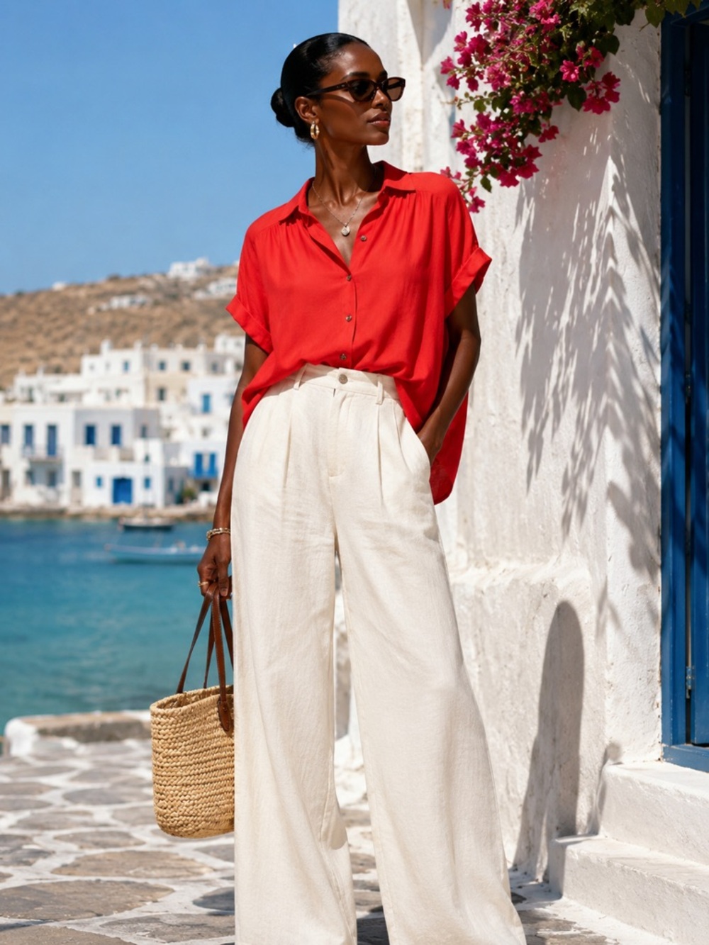 NWT Rose & Olive Coral Button-Down Top Shirt